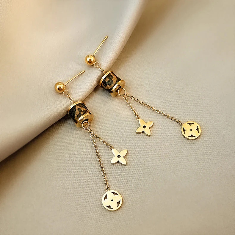 AURENA® Clover Tassel Earrings - Image 2