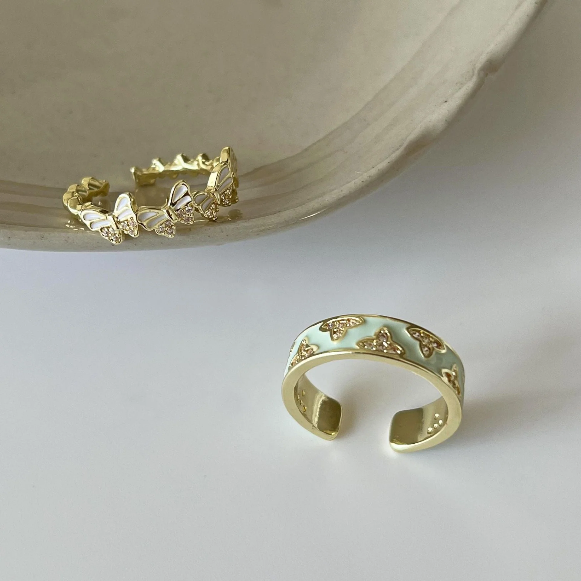 AURENA® ENAMEL BUTTERFLY ADJUSTABLE RING - Image 2