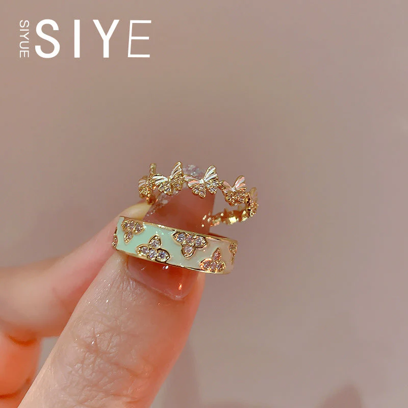 AURENA® ENAMEL BUTTERFLY ADJUSTABLE RING - Image 3