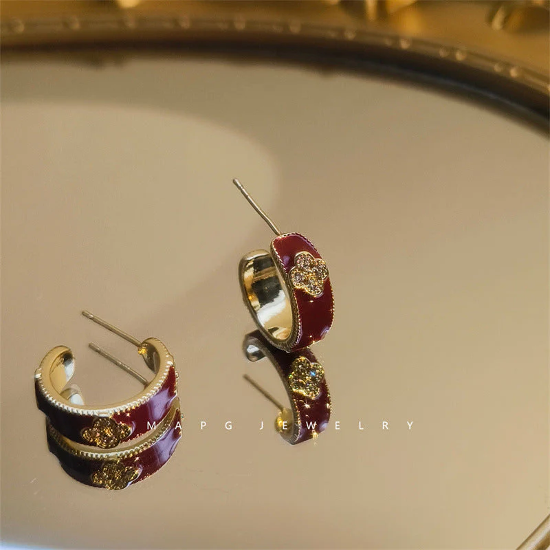 AURENA® ENAMEL CLOVER SIGNATURE EARRINGS - Image 2