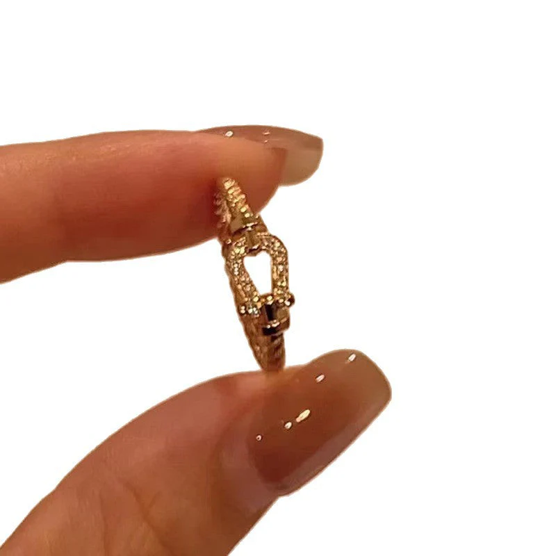 Chic Adjustable U-Shape Statement Ring - Image 4
