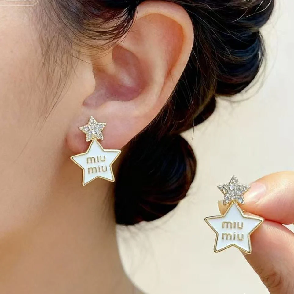 Chic Retro Star Letter Earrings - Image 2