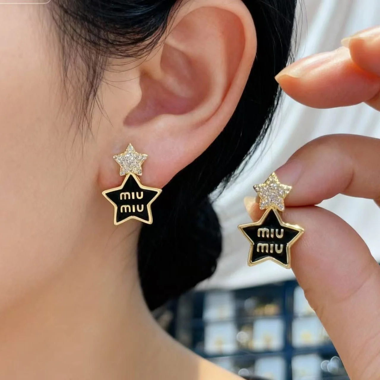 Chic Retro Star Letter Earrings - Image 3