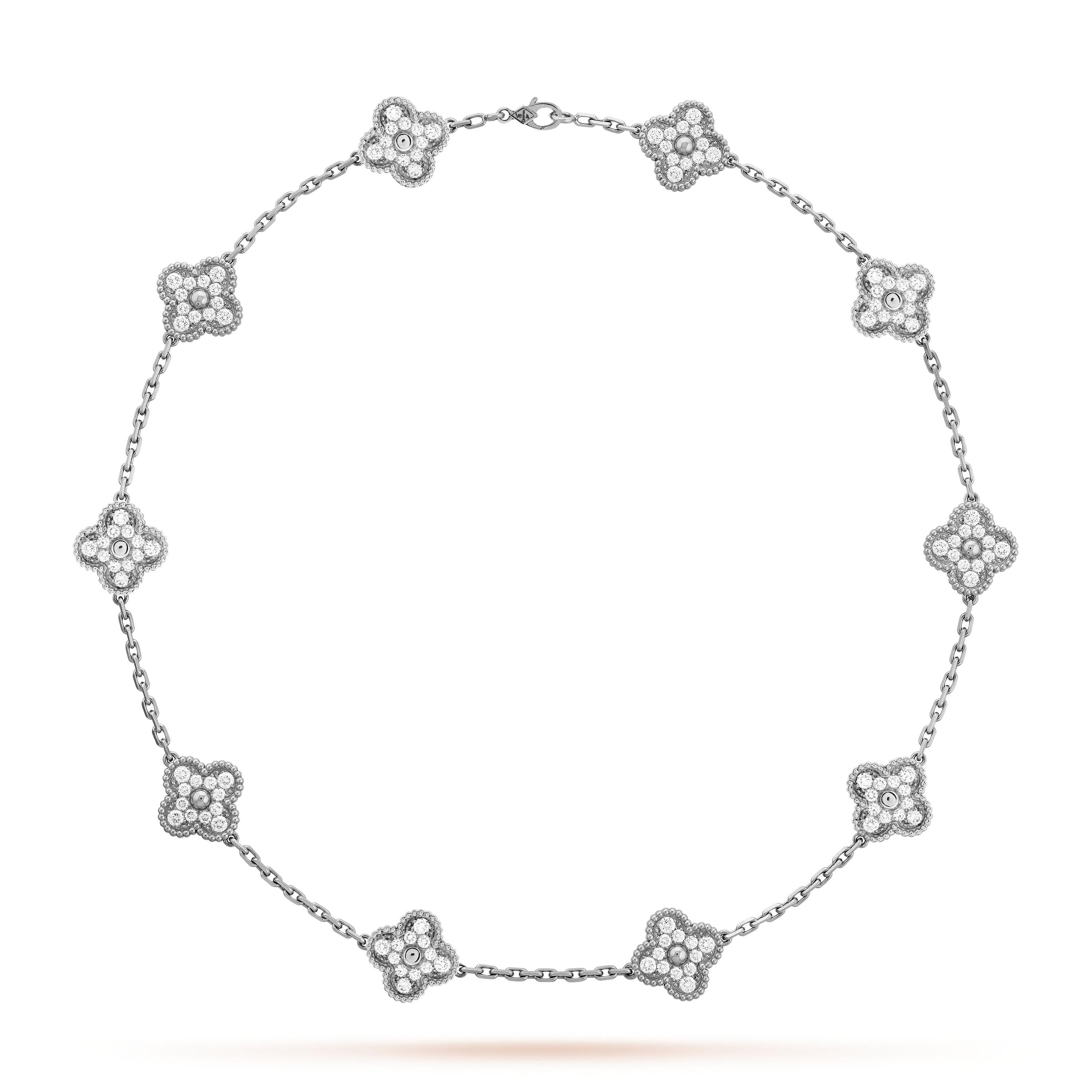 CLOVER DIAMOND NECKLACE 10 | SILVER