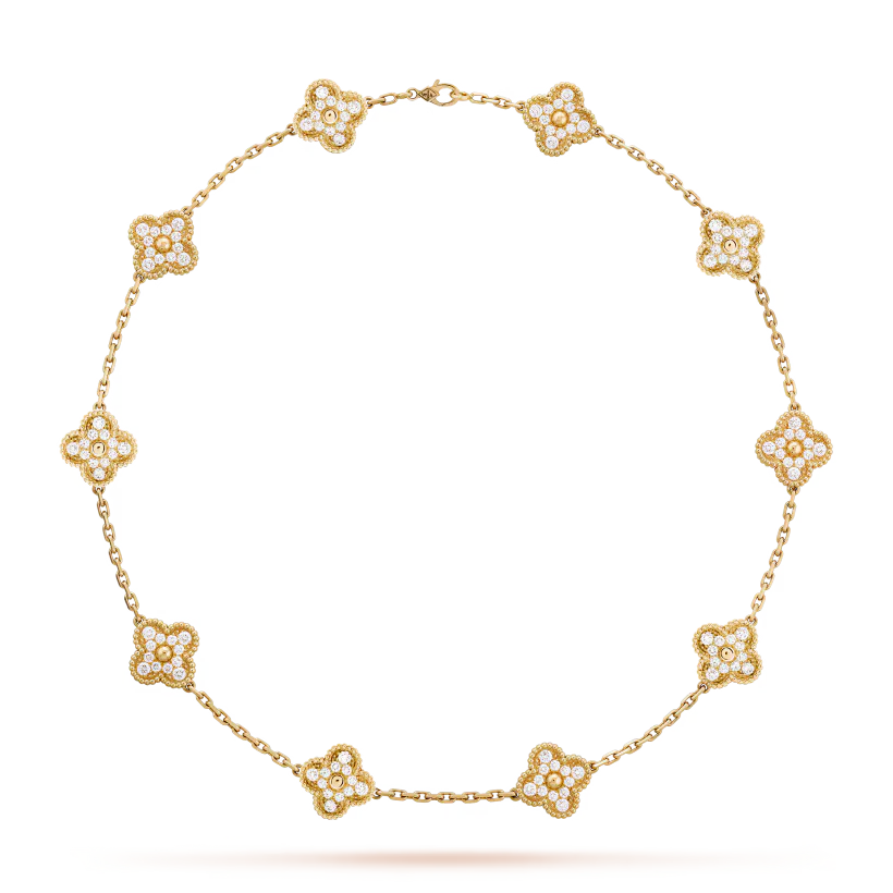 CLOVER DIAMOND NECKLACE 10 | GOLD