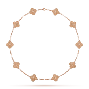 CLOVER DIAMOND NECKLACE 10 | ROSE GOLD