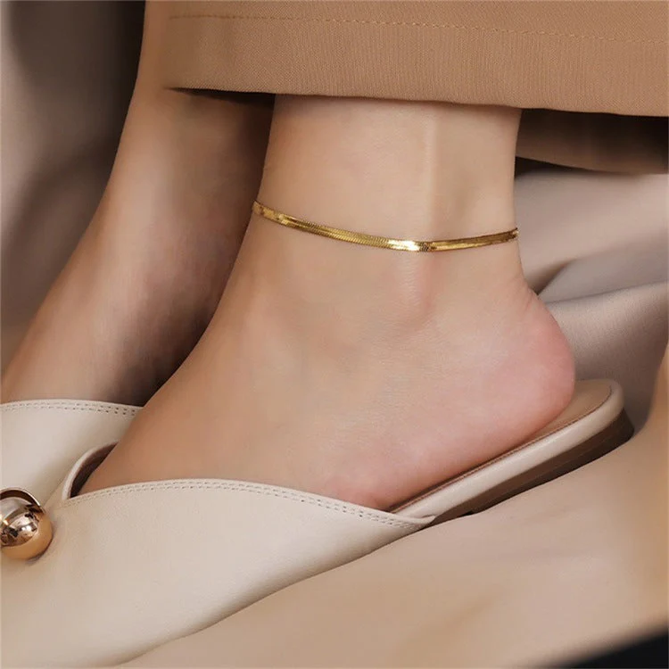 GIA GOLD HERRINGBONE ANKLET - Image 2