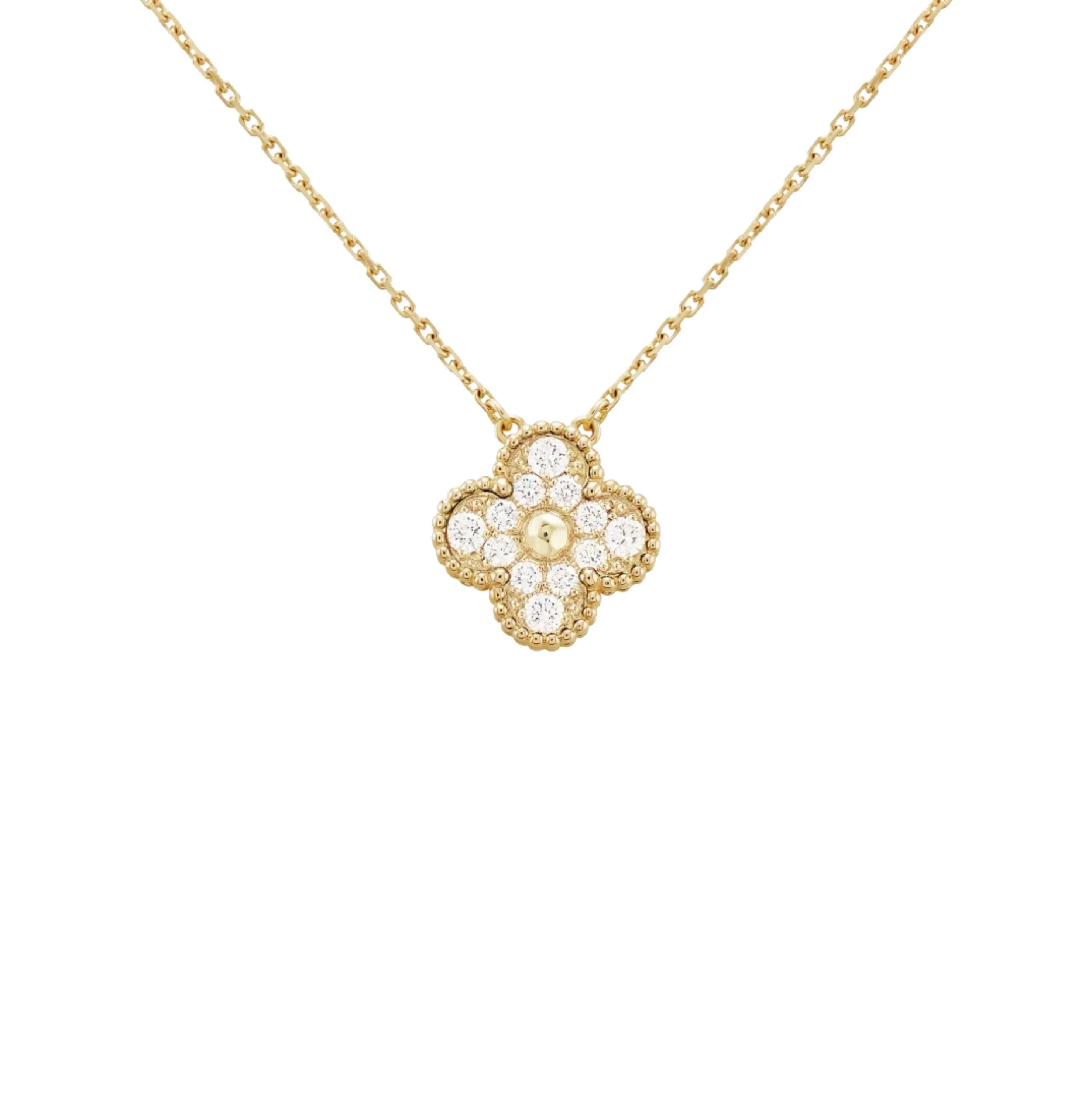 CLOVER DIAMOND NECKLACE | GOLD