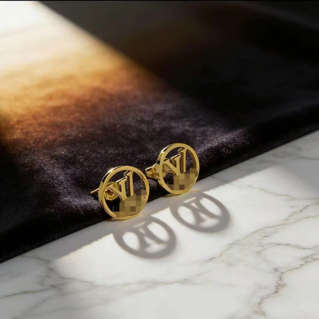 Luxury Monogram Gold Hoop Earrings - Image 2