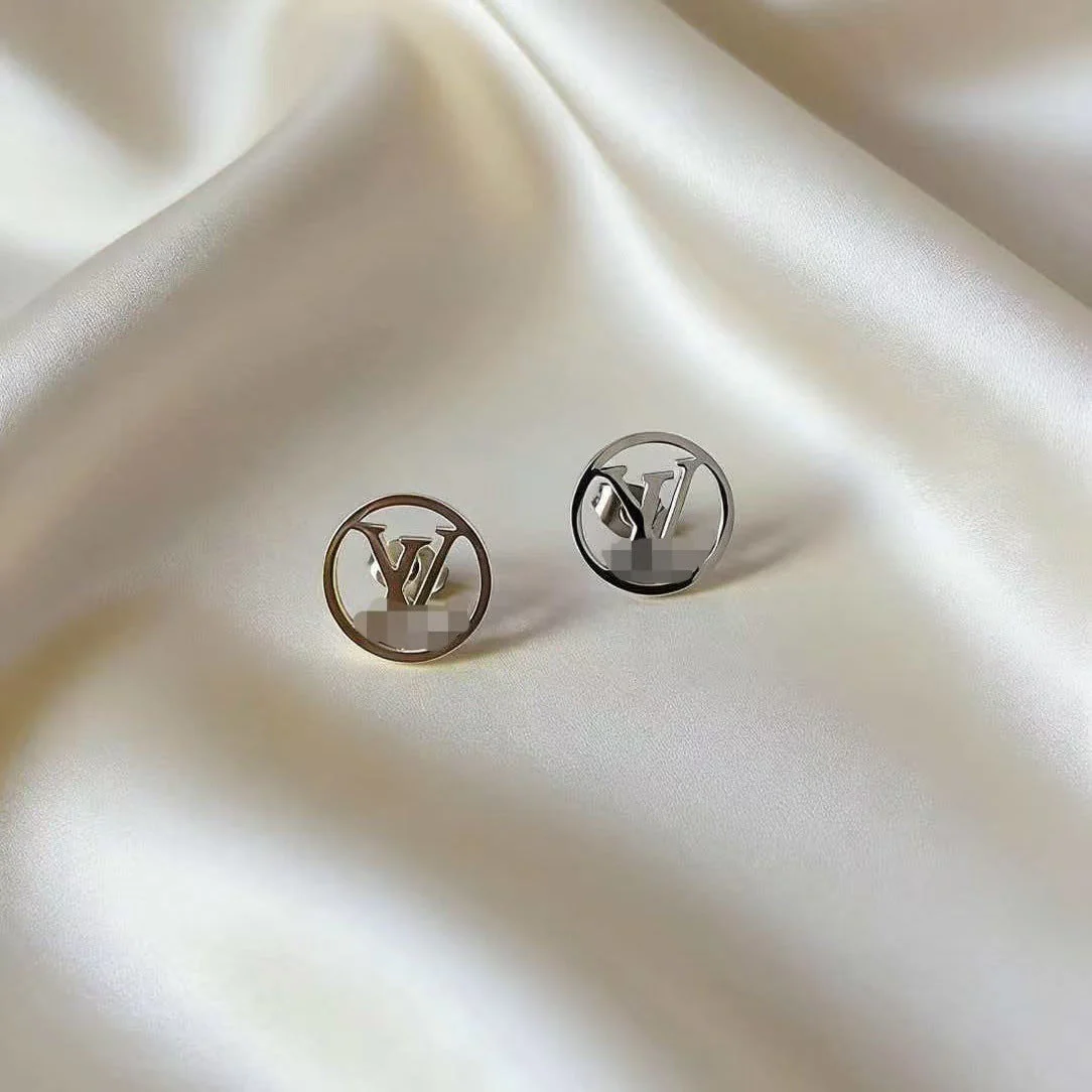 Luxury Monogram Gold Hoop Earrings - Image 3