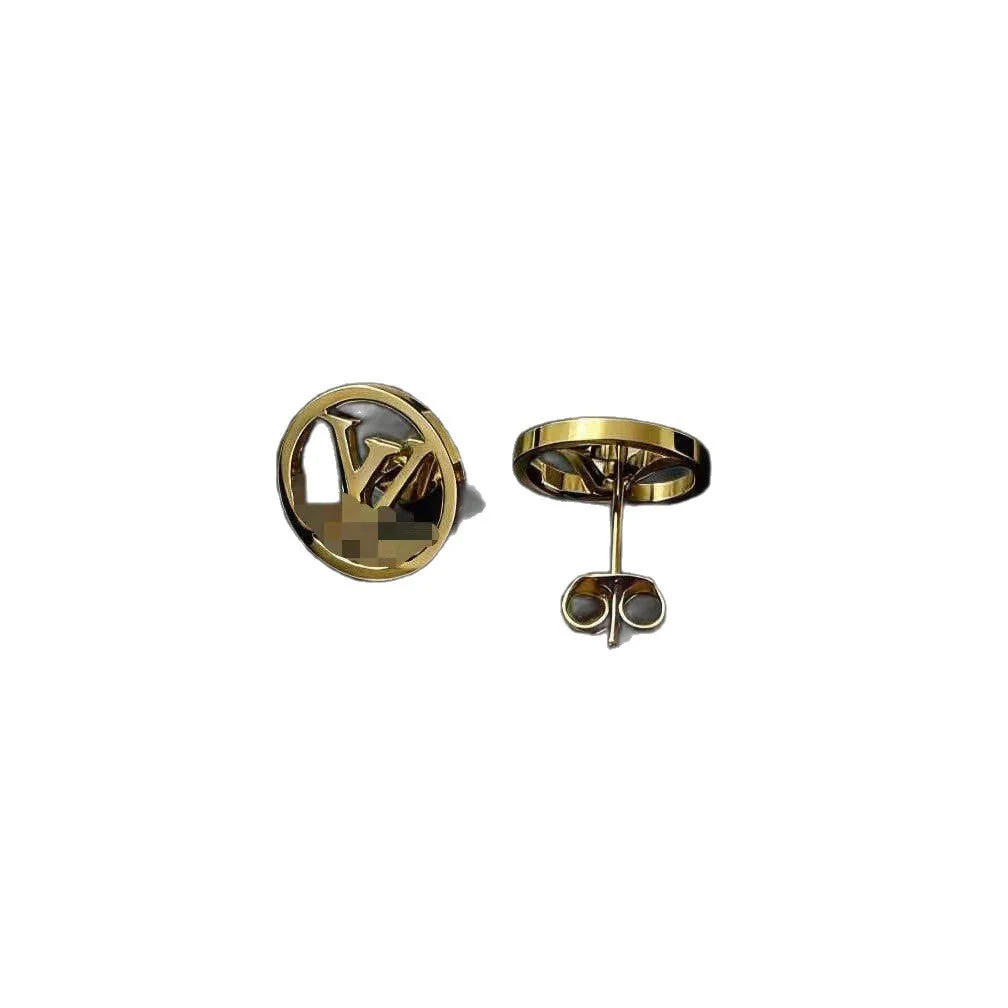 Luxury Monogram Gold Hoop Earrings - Image 5