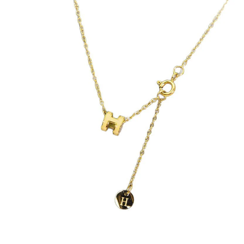 Mini 7mm Letter H Pendant Necklace - Image 4