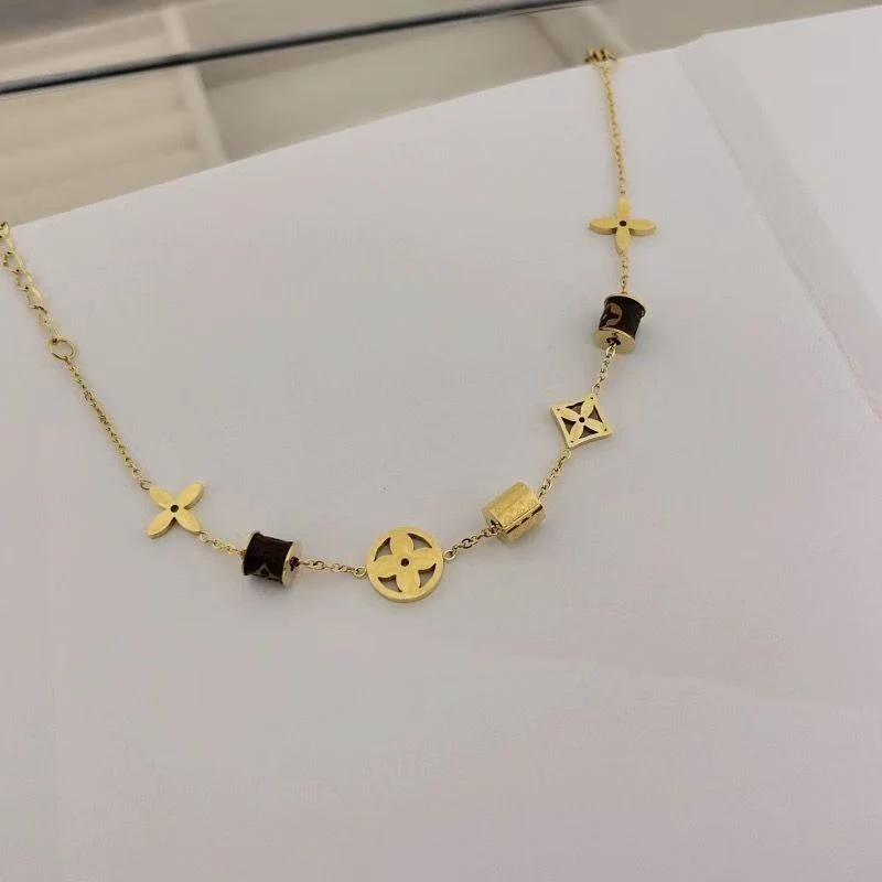 Monogram Cylinder Four-Leaf Clover Necklace - Image 3