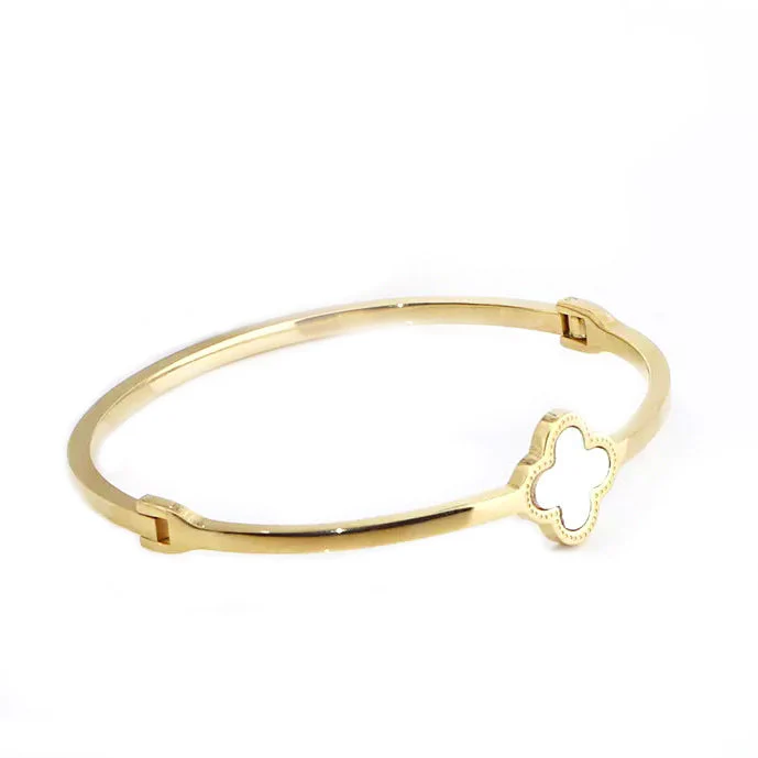 MOTHER OF PEARL CLOVER BANGLE - Image 4
