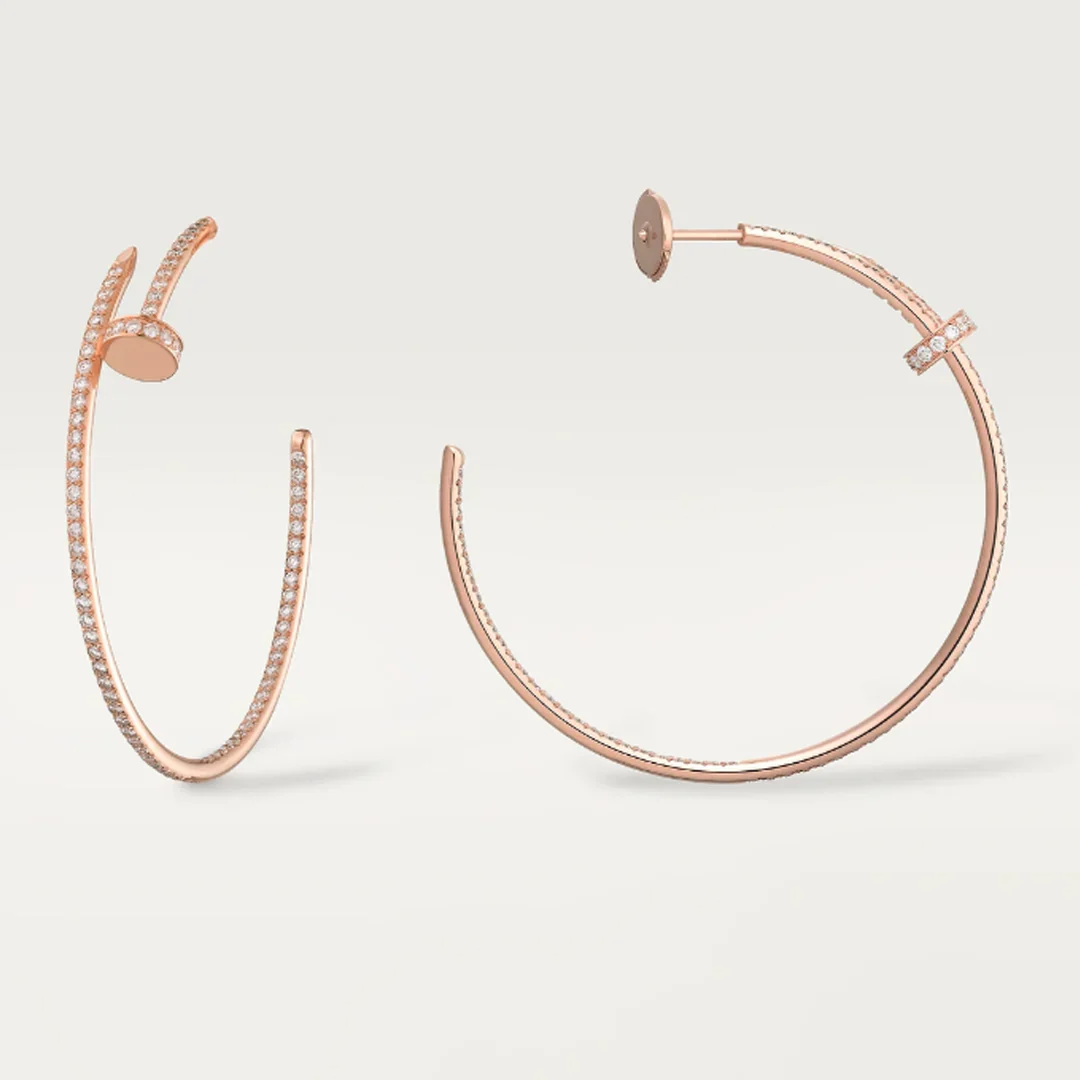 NAIL EARRINGS DIAMONDS | ROSÉGOLD