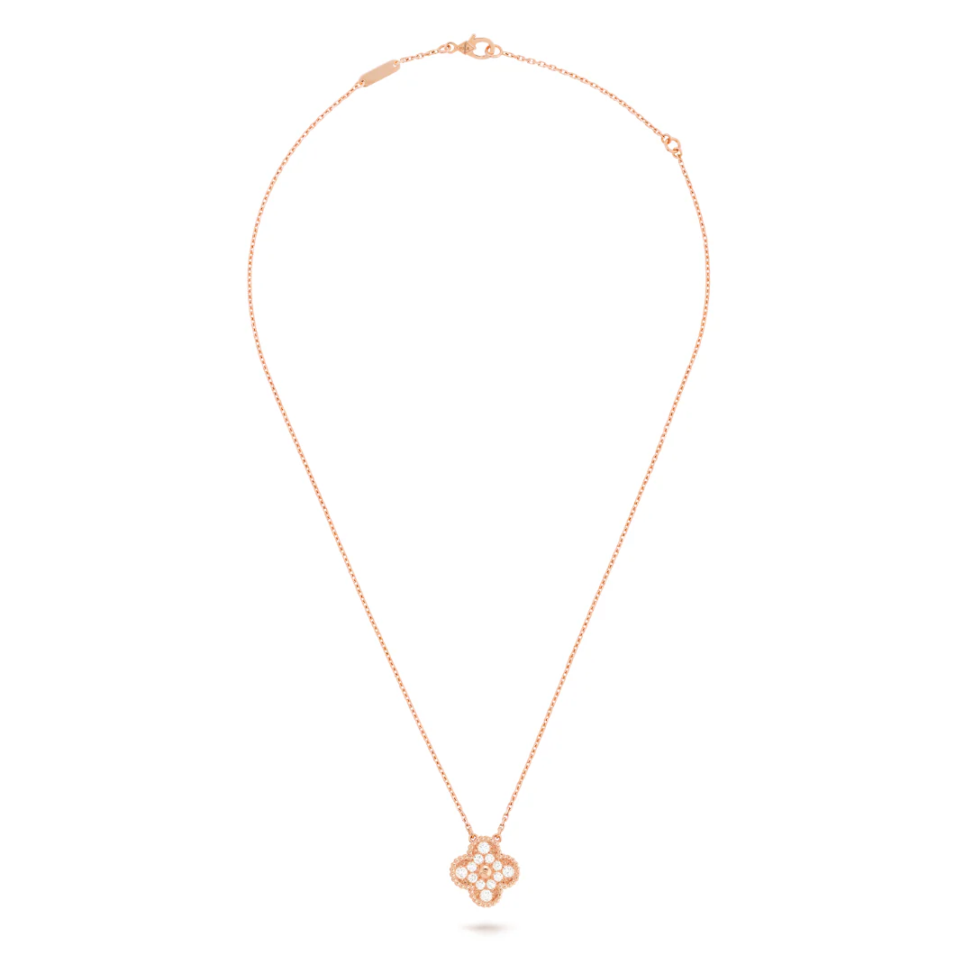 CLOVER DIAMOND NECKLACE | ROSE GOLD - Image 5