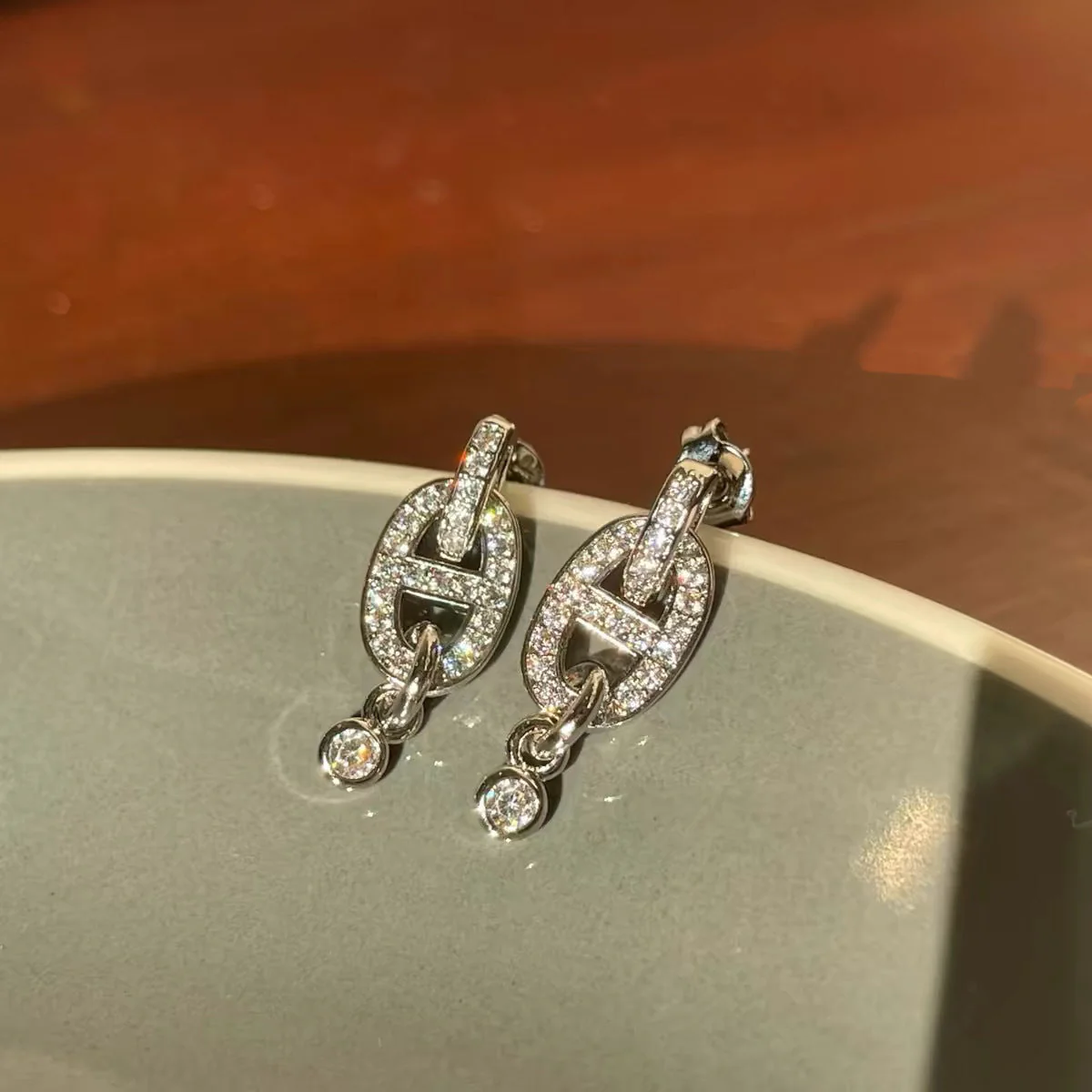 Sparkling Mariner Link Earrings
