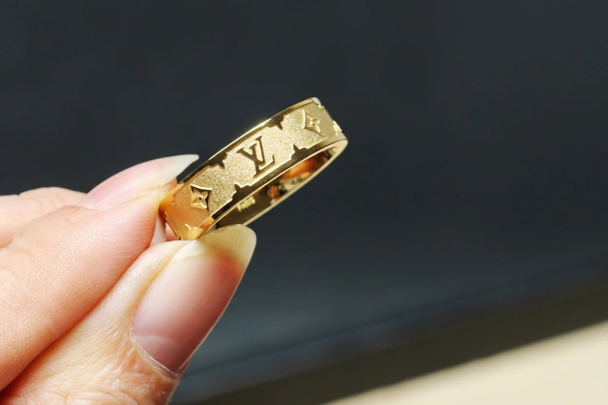 Tarnish-Free Monogram Titanium Ring - Image 6