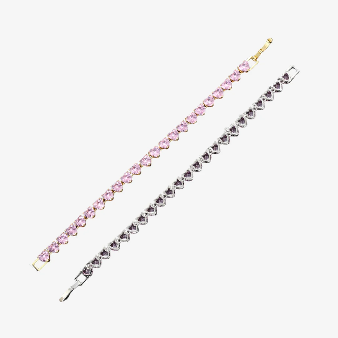 TENNIS BRACELET WITH ROSE HEART - Image 3