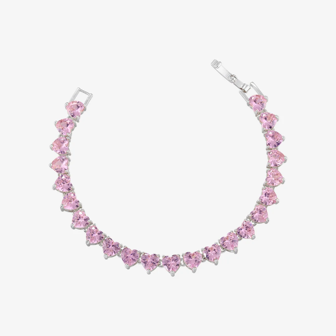 TENNIS BRACELET WITH ROSE HEART - Image 5
