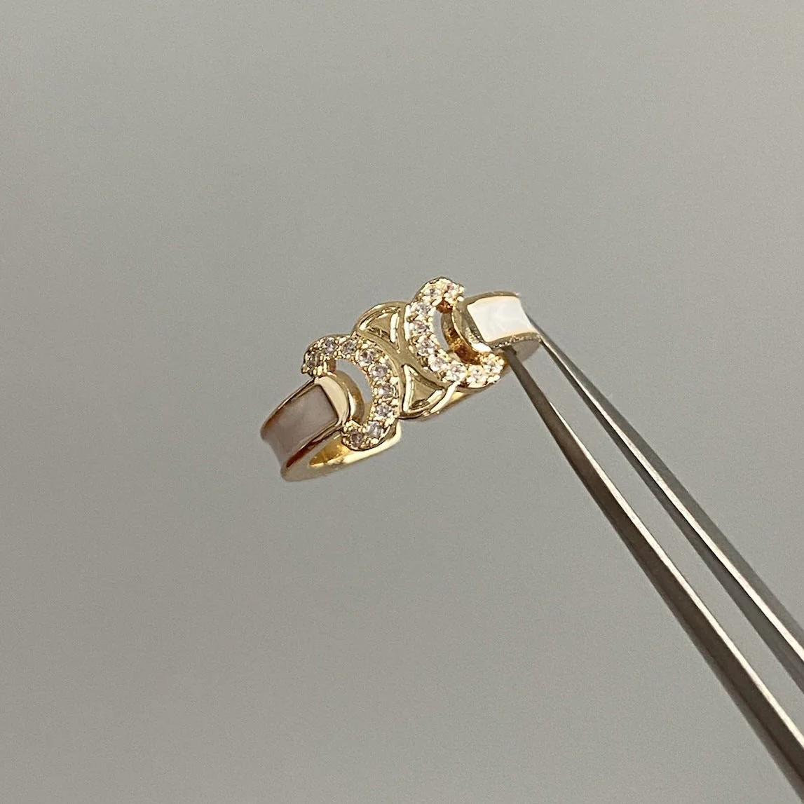 Vintage Enamel Triomphe Open Ring