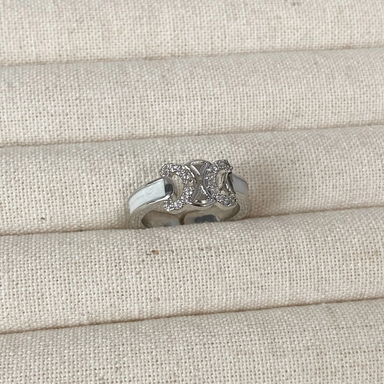 Vintage Enamel Triomphe Open Ring - Image 4